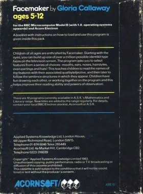 ASK - The way to Learn - Facemaker (198x)(ASK) box cover back